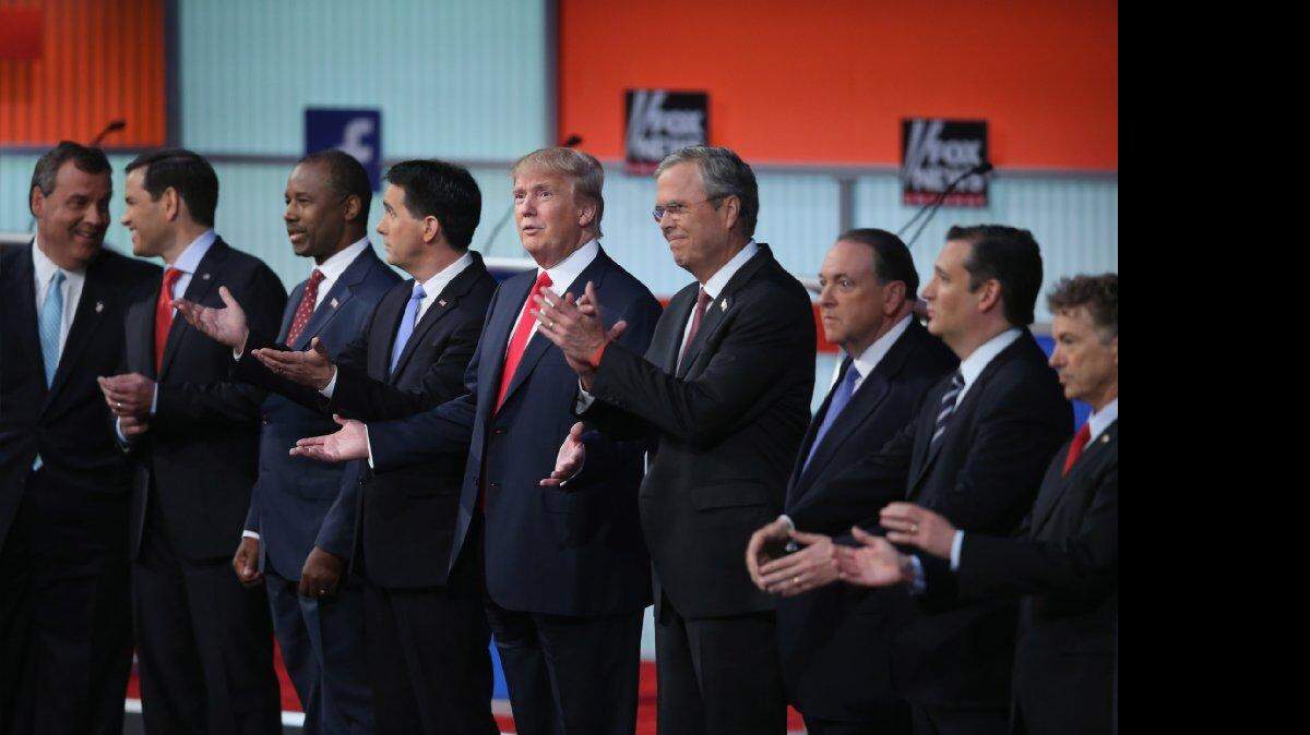 Los precandidatos republicanos el jueves 6 de agosto de 2015, en Cleveland, Ohio. 
