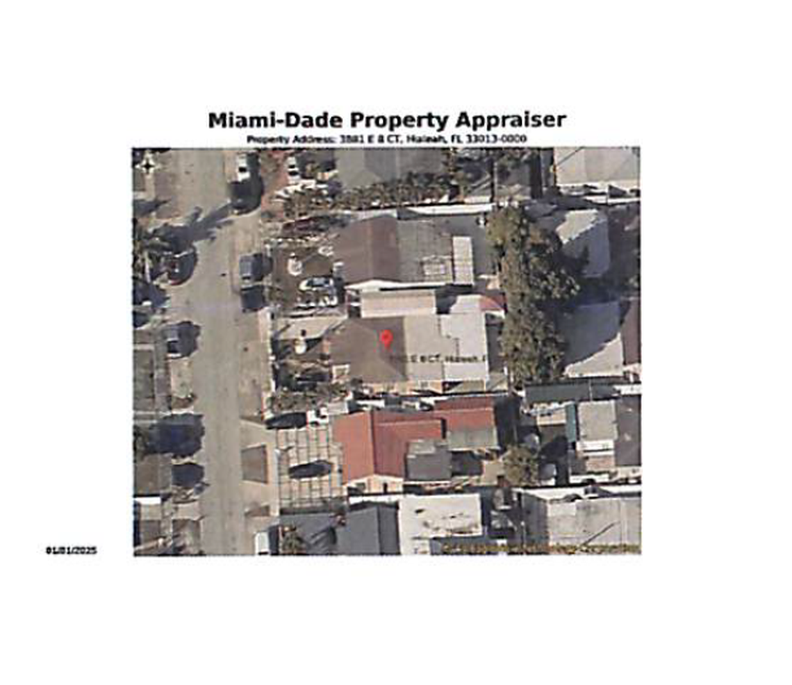Miami-Dade Property Appraiser records, included in Hialeah Building and Code Compliance Department files regarding Interim Mayor Jacqueline Garcia-Roves’s fine for city code violations, show two roof extensions.