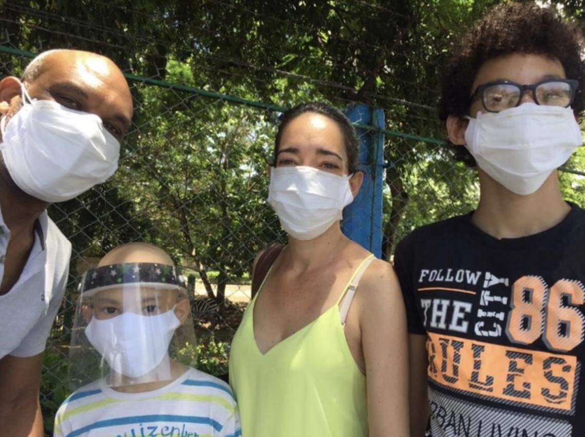 The Cateura Díaz family poses for a photo in Havana, Cuba.