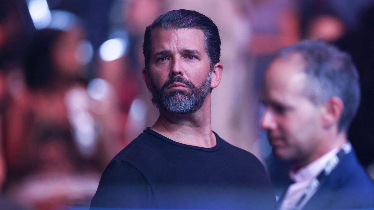 Donald Trump Jr. looks on during the UFC 303 event at T-Mobile Arena on June 29, 2024 in Las Vegas, Nevada. (Photo by BRAZIL PHOTO PRESS / Brazil Photo Press via AFP)