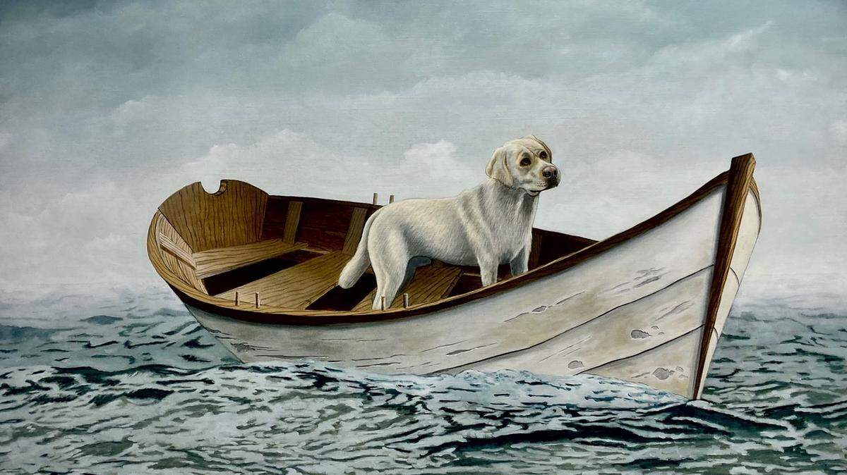 “White Fog Dog”, de Sean Landers, Petzel Gallery.