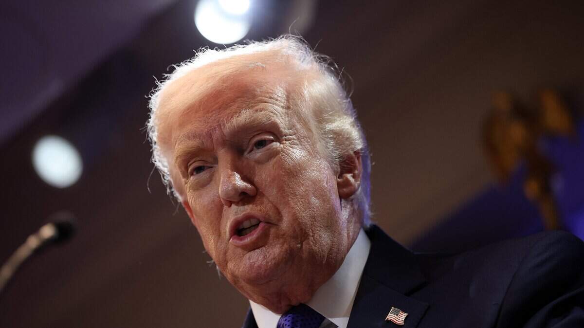 El presidente de Estados Unidos, Donald Trump, habla durante una conferencia de prensa en la Casa Blanca el 20 de febrero de 2026 en Washington, DC.