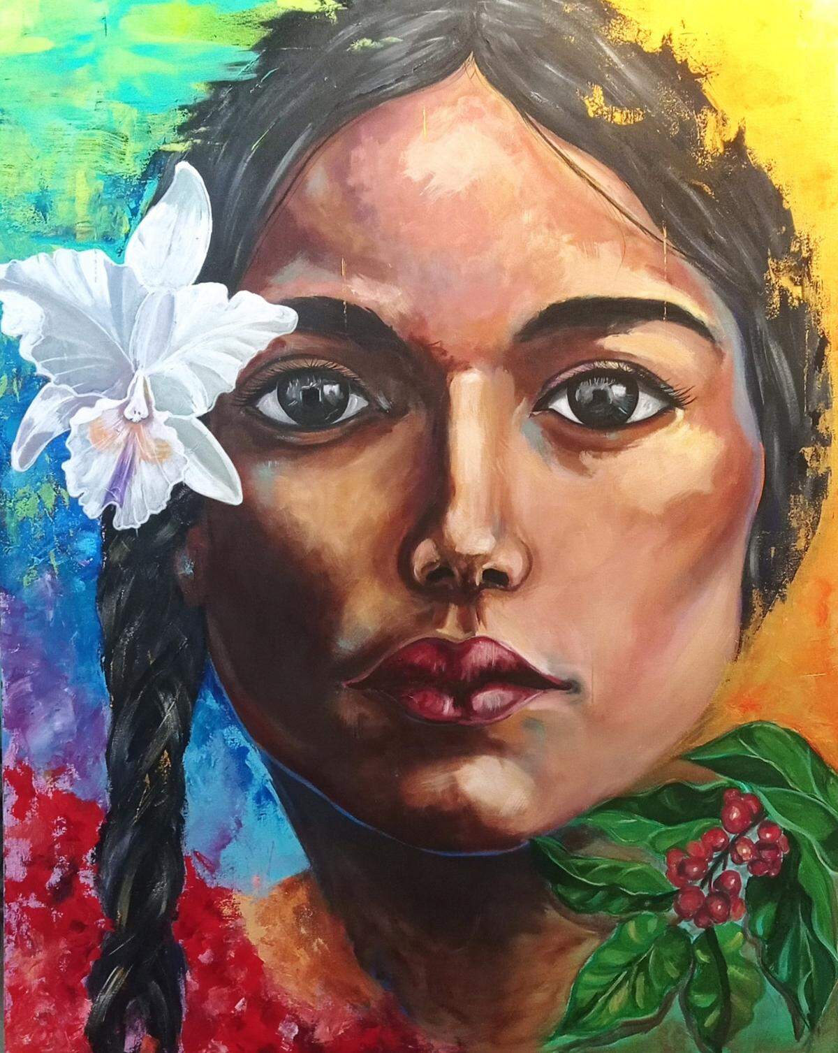 La obra de Oscar Esteban Martínez, titulada “Chapolera”, que representa a las mujeres cafetaleras de Colombia, será exhibida en La Mano Hispana en Milander Center, en Hialeah, a partir del 30 de septiembre.