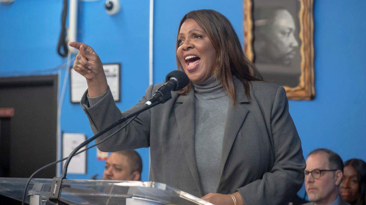La fiscal general del estado de Nueva York, Letitia James, habla durante un evento del Día de Martin Luther King Jr. en Harlem, en esta foto de archivo. 