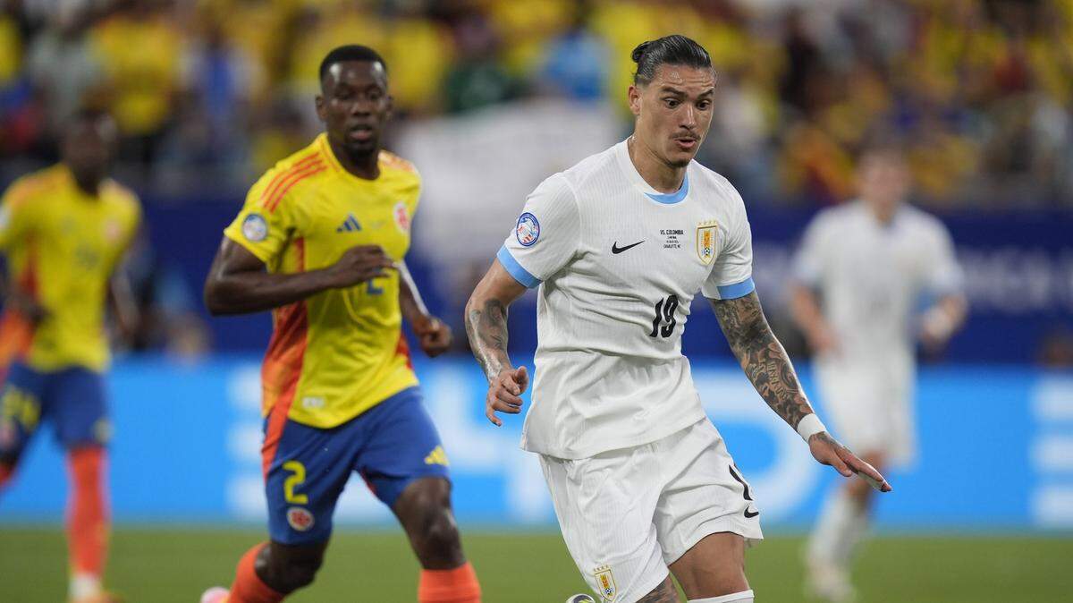 El delantero uruguayo Darwin Núñez durante el partido contra Colombia en la semifinal de la Copa América, el 10 de julio de 2024, en Charlotte, Carolina del Norte.