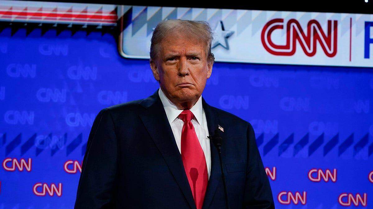 El expresidente Donald Trump durante el debate presidencial el jueves 27 de junio de 2024, en los estudios de CNN en Atlanta.