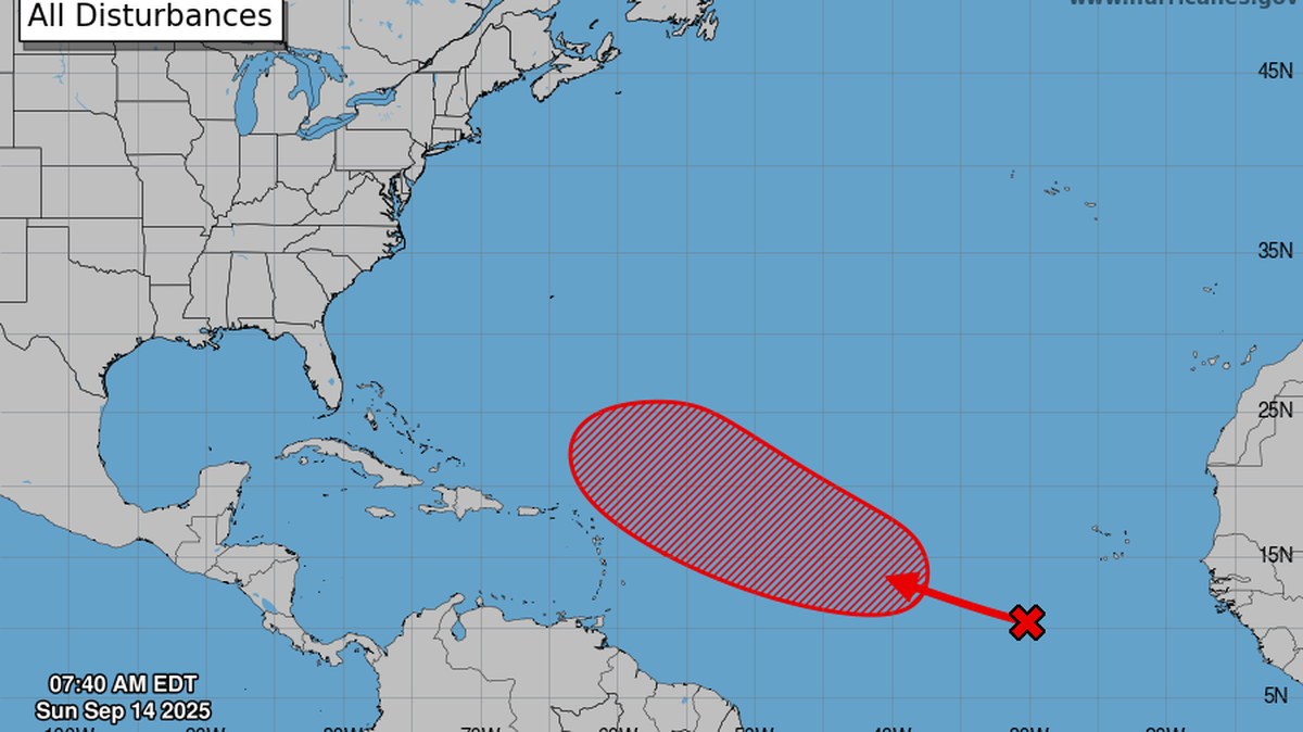 La onda tropical que se encuentra en el Atlántico oriental tiene un 70% de probabilidad de convertirse en depresión tropical.