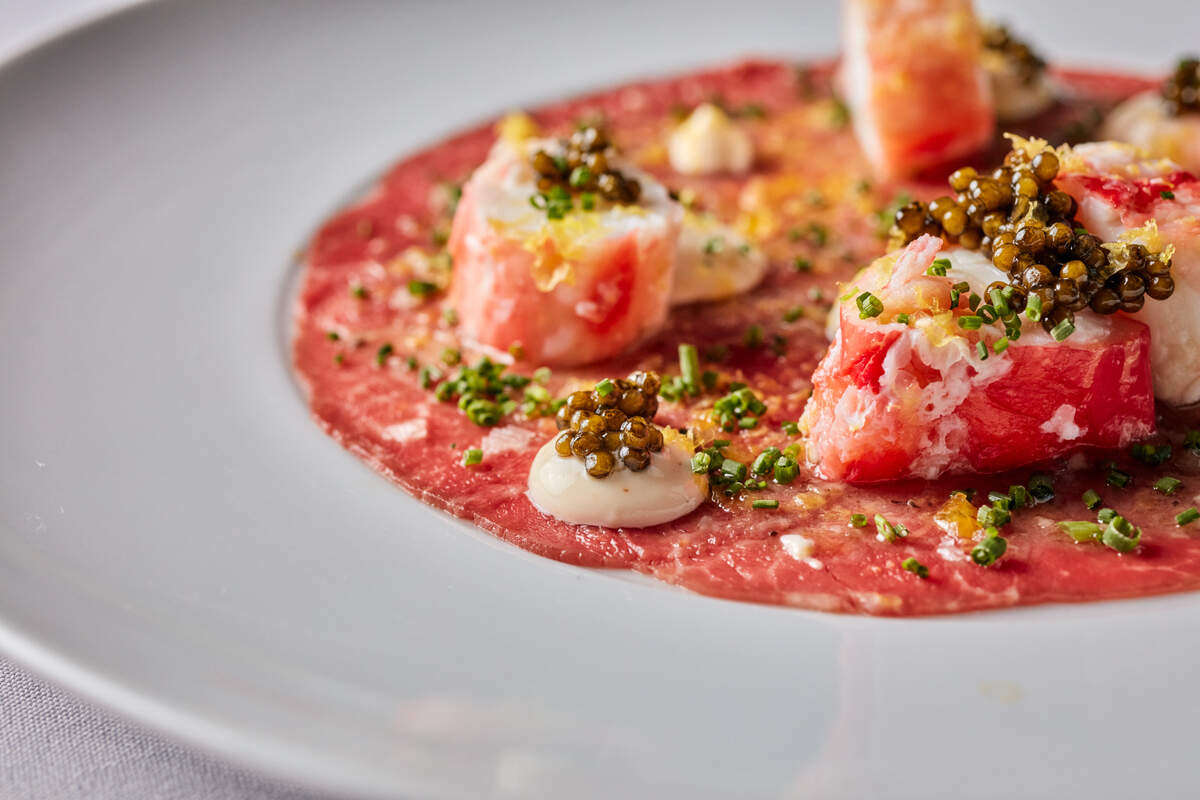 Carpaccio de wagyu en Maple & Ash.