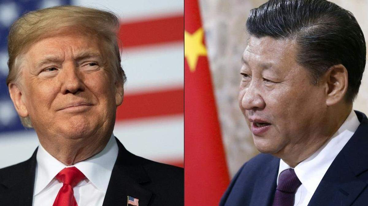 Esta combinación de imágenes, creada el 14 de mayo de 2020, muestra retratos del presidente de China, Xi Jinping (der.), y del mandatario de Estados Unidos, Donald Trump.