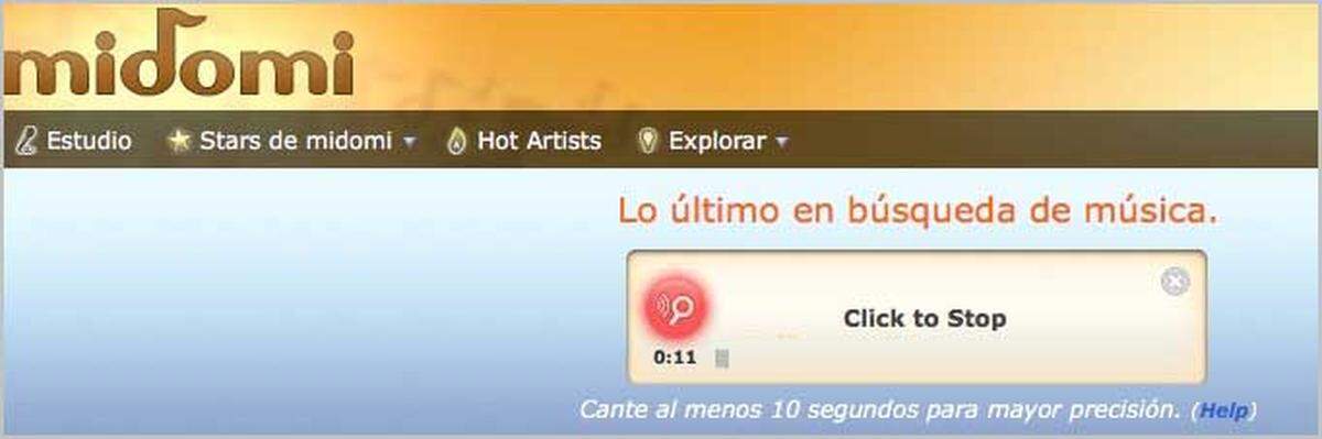 Midomi, creado por SoundHound, se puede usar reproduciendo simplemente la música en la computadora, y también tiene la capacidad de reconocer música por tarareo en el micrófono.