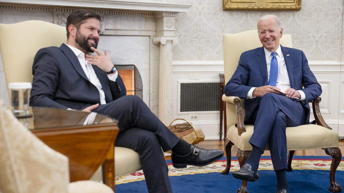 El presidente chileno, Gabriel Boric, y el presidente estadounidense, Joe Biden, durante una reunión en la Casa Blanca el jueves 2 de noviembre de 2023.