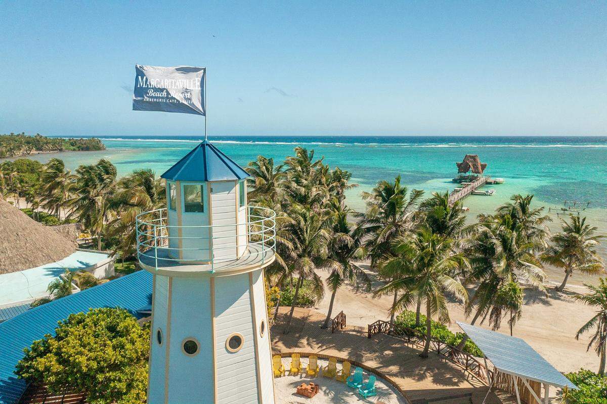 Vista aérea de Margaritaville Belize.