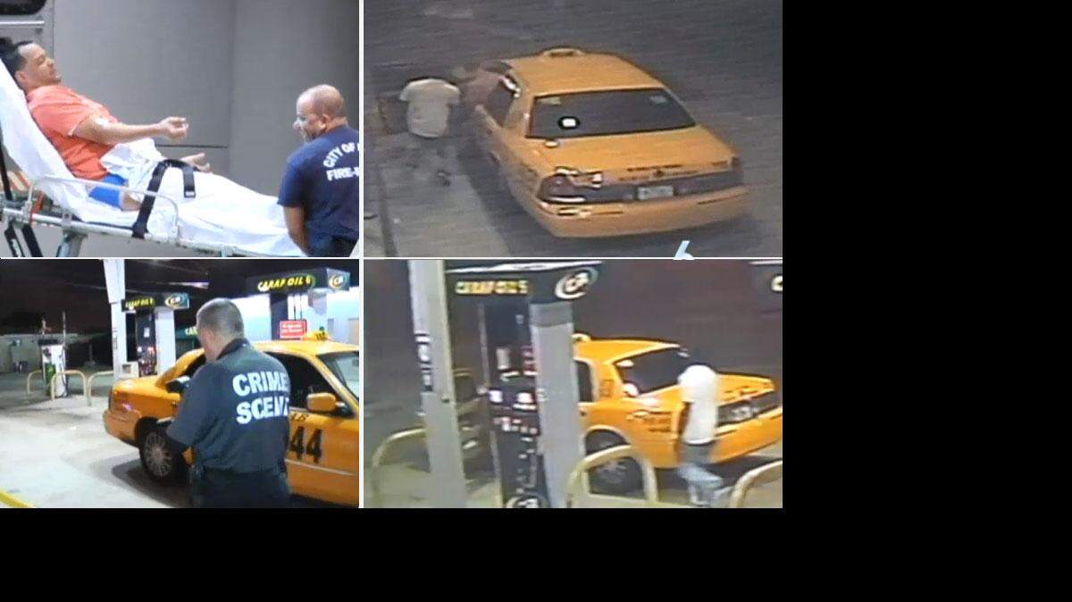 José Manuel Peña-Baez salido de la estación Caraf Oil, ubicada al 2810 del Noroeste y la Avenida 12, y se encontró con un hombre parado frente a su taxi. Cortesía NBC6