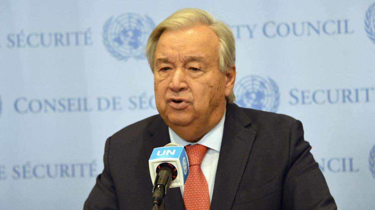 El secretario general de la ONU, Antonio Guterres, ofrece declaraciones desde la sede Naciones Unidas en Nueva York, el 8 de octubre de 2024.