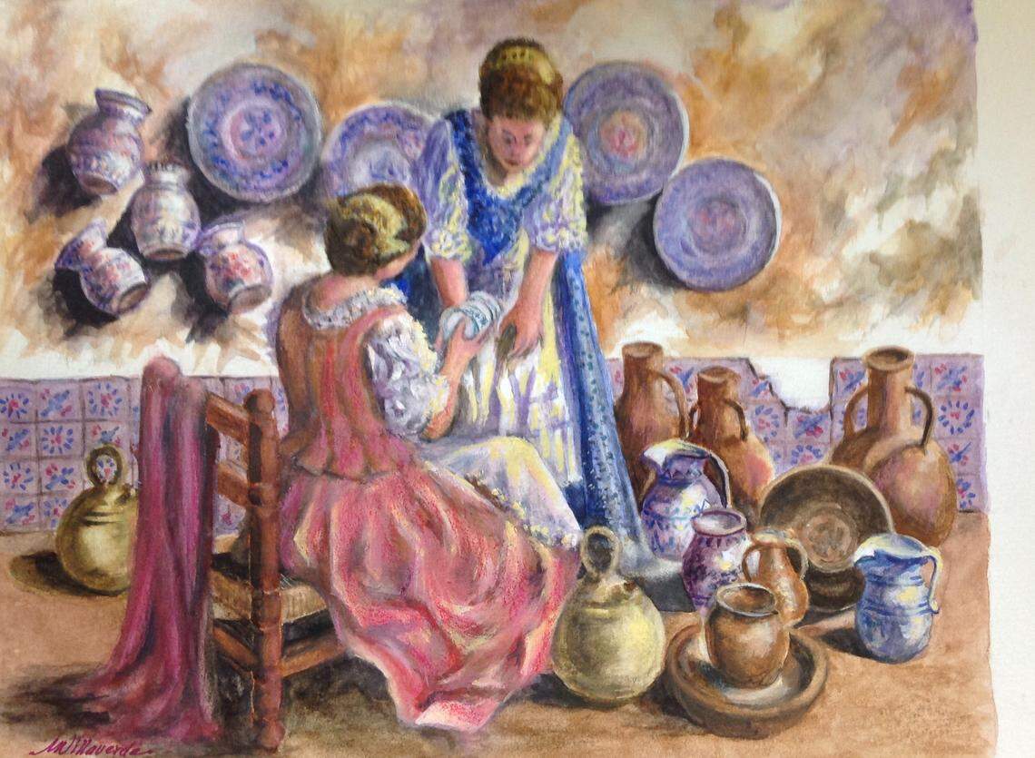 ‘Alfareras valencianas’ figura entre las obras que exhibirán Manolo Villaverde en el Comber Hall de Coral Cables.