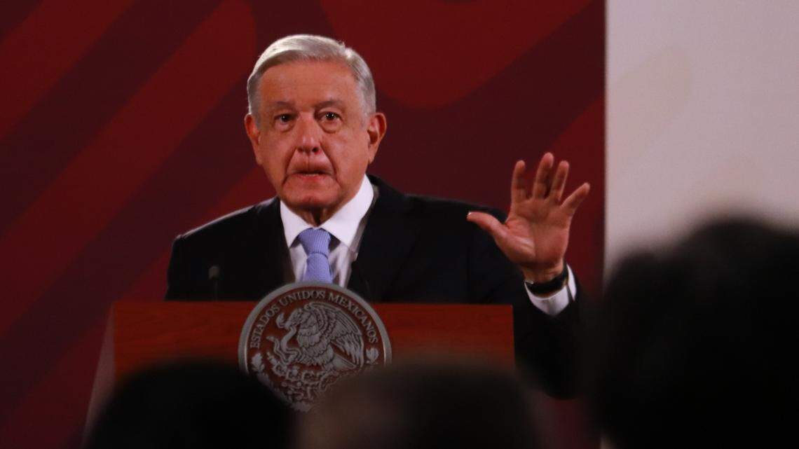 The president of Mexico, Andrés Manuel López Obrador, participates in the daily press conference they call the ‘mañanera’, on Wednesday, September 27, 2023, at the National Palace in Mexico City.
