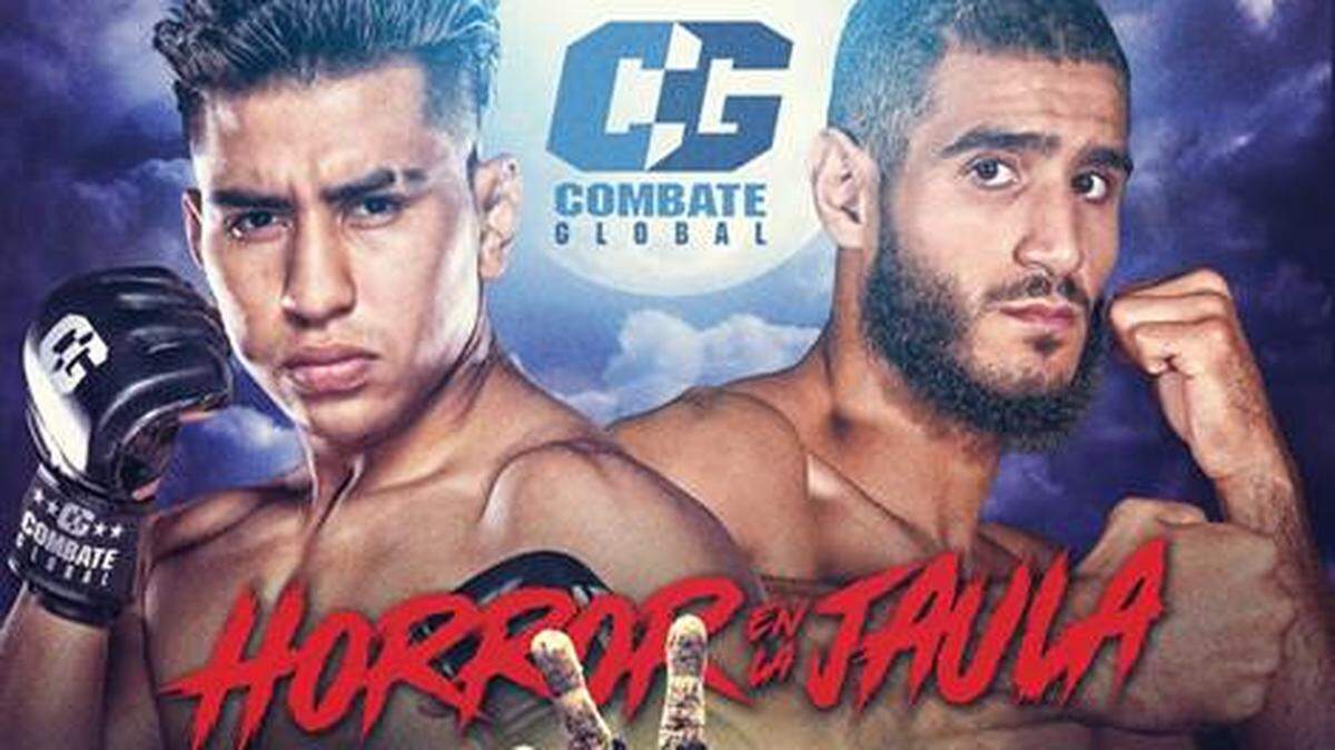 La estrella mexicana Ismael “Kraken” Zamora (izquierda) se enfrentará al campeón mundial de kickboxing y tres veces campeón nacional de kickboxing francés Anas “The Rainmaker” Azizoun (derecha) en el evento principal del peso gallo de Combate Global el domingo 30 de octubre.