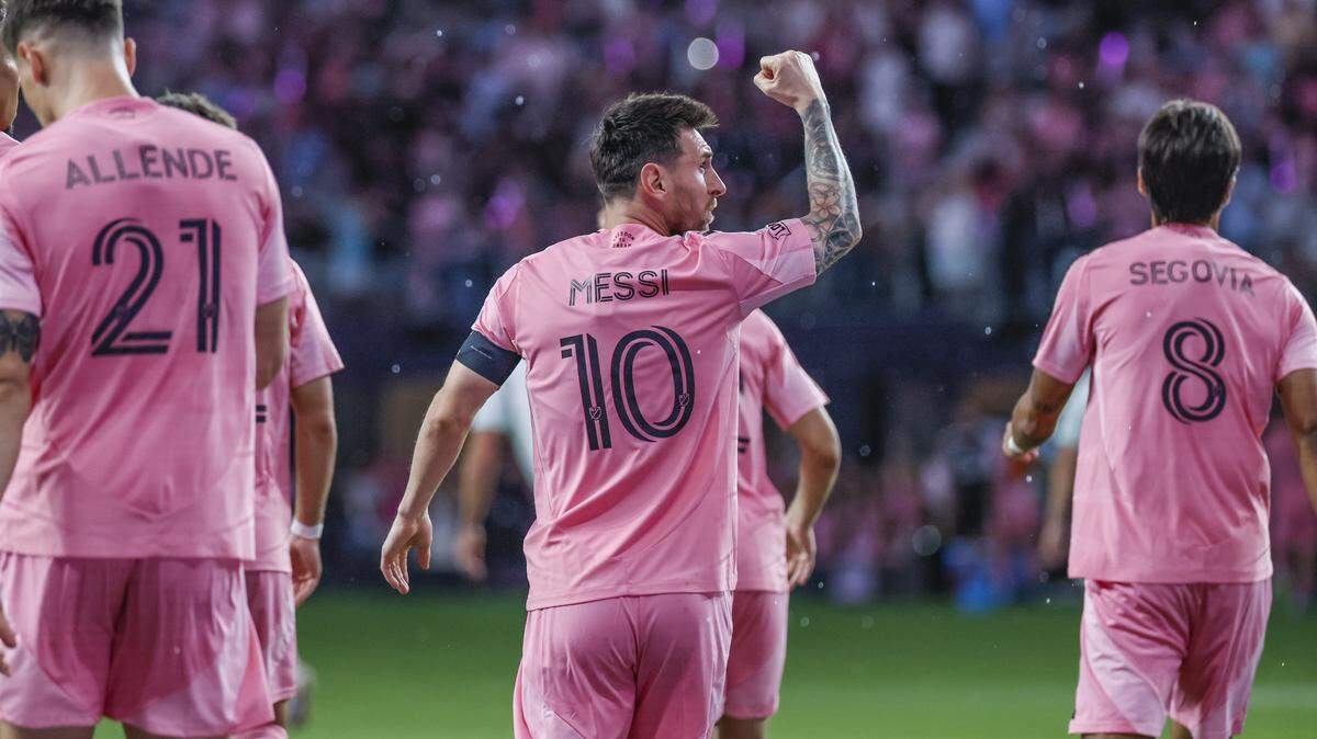 El delantero del Inter Miami CF, Lionel Messi (10), reacciona tras anotar contra el Austin FC en la primera mitad de su partido de la MLS en el Nu Stadium, en el Miami Freedom Park, el sábado 4 de abril de 2026, en Miami, Florida.