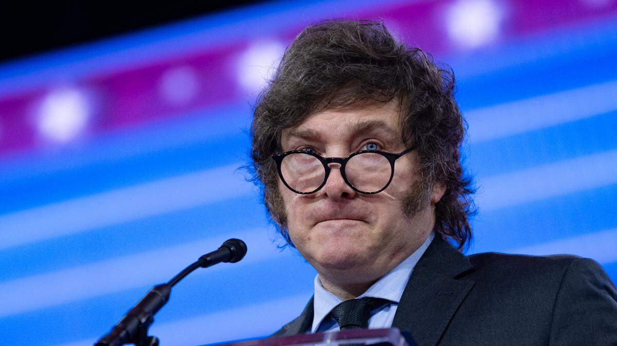 El entonces presidente electo de Argentina, Javier Milei, participa en la conferencia conservadora CPAC en National Harbor, Maryland, el 24 de febrero de 2024.
