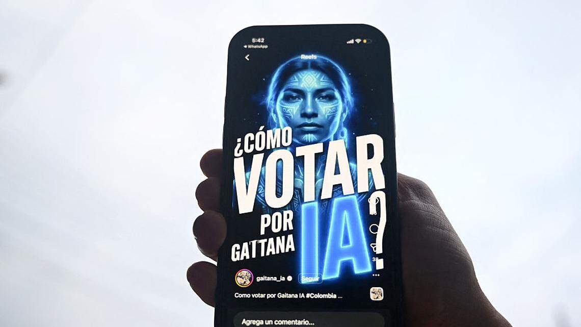 Creada con inteligencia artificial, Gaitana busca un escaño en las elecciones legislativas de Colombia
