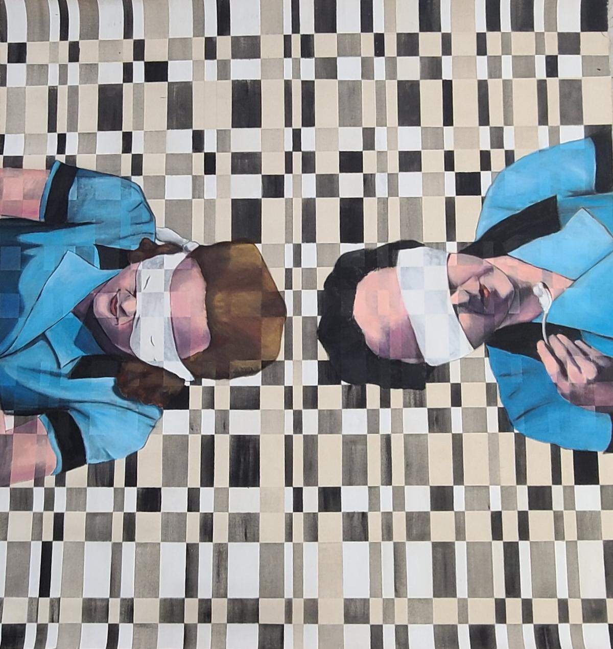 ‘Taste Testers’, 2017, de Sharon Jacques, acrílico sobre lienzo, 59 x 58 pulgadas.