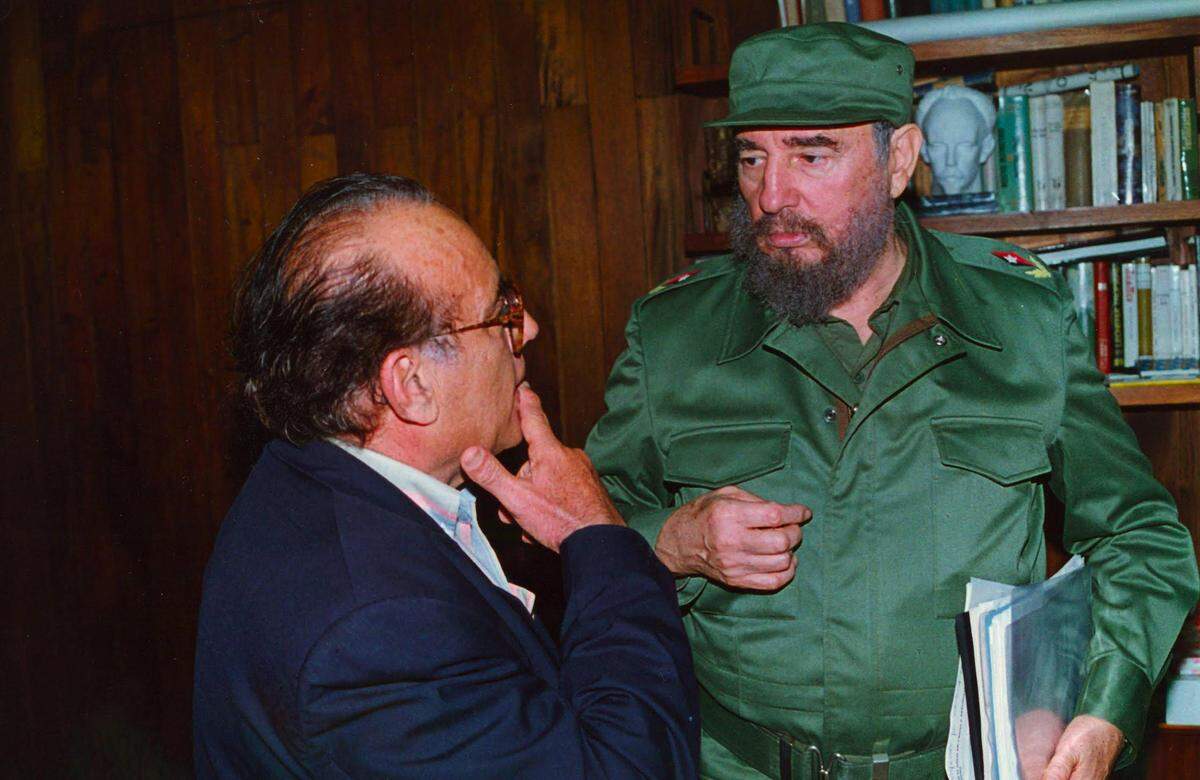 Max Lesnik y Fidel Castro en El hombre de las dos Habanas, un documental de Vivien Lesnik Weisman. Foto: LatinoVision, 2007