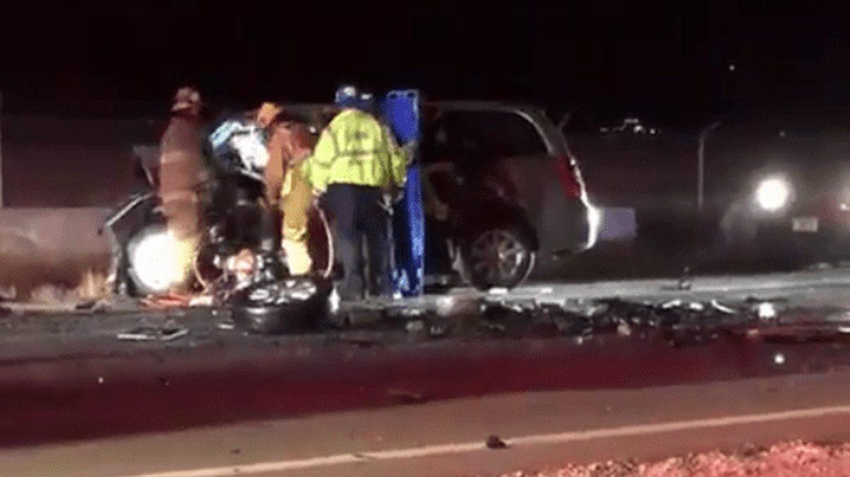 ESCENA DEL accidente donde estuvo involucrado Marcos Forestal y donde falleció Kristi Kincaid, embarazada de ocho meses y madre de cuatro hijos.