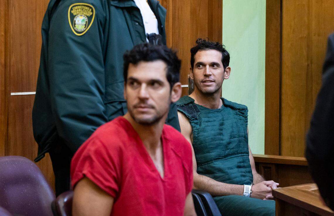 Twins Oren and Alon Alexander, 37, in court after being charged with sex crimes on Miami Beach.