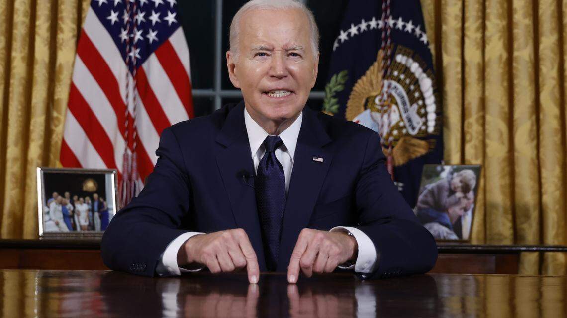 President Joe Biden asked Congress for $105 billion in new aid for Ukraine and Israel during a speech from the White House Oval Office on Oct. 19, 2023.