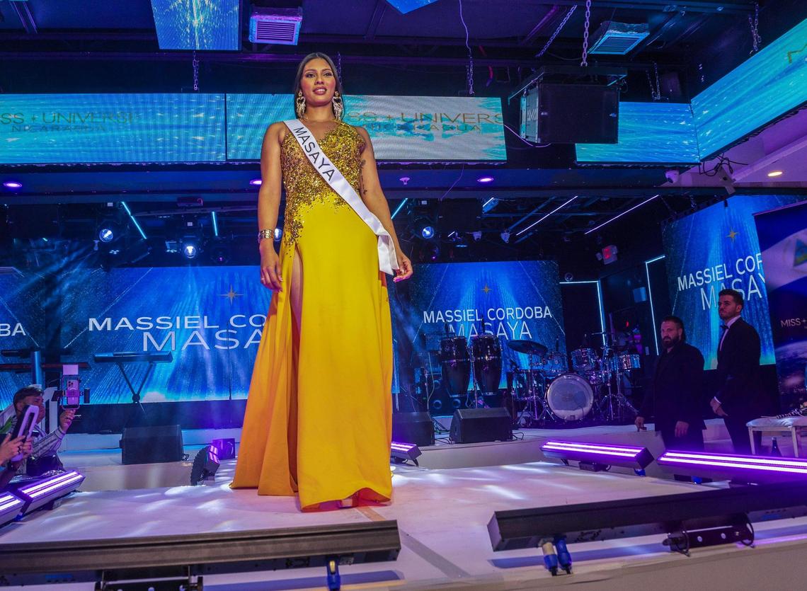 Massiel Córdoba represents Masaya as a candidate for Miss Universe Nicaragua, at El Guacalito Restaurant in Miami, on July 17.