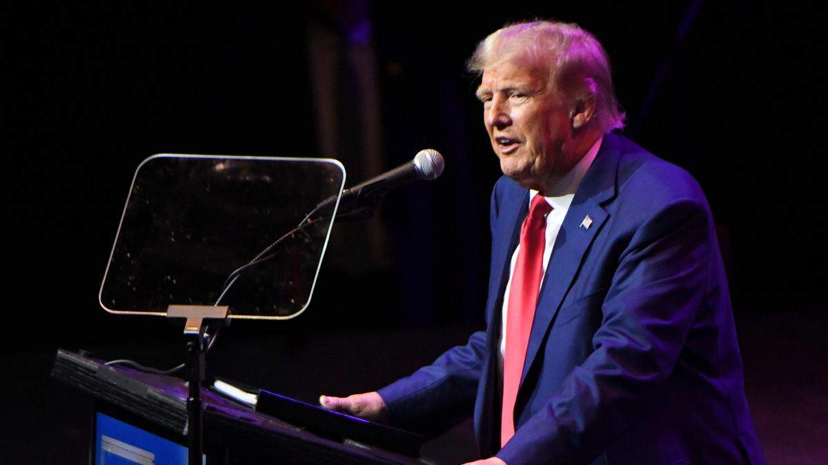 Donald Trump participates in a special Republican Party of Alabama event in Montgomery on Aug. 4, 2023.