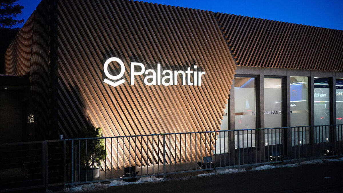 Una vista del edificio Palantir durante la Reunión Anual del Foro Económico Mundial 2026 en Davos, Suiza, el 20 de enero de 2026.