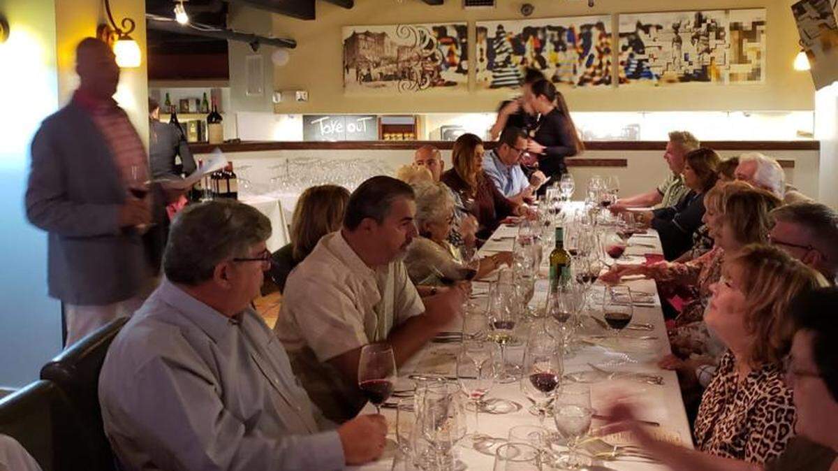 Durante la cena de maridaje.