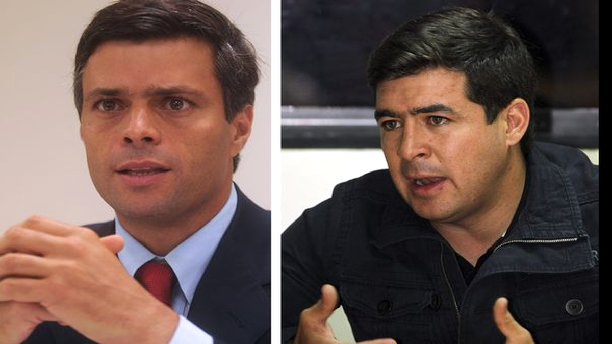 Los opositores venezolanos presos Leopoldo López (izq.) y Daniel Ceballos. 
