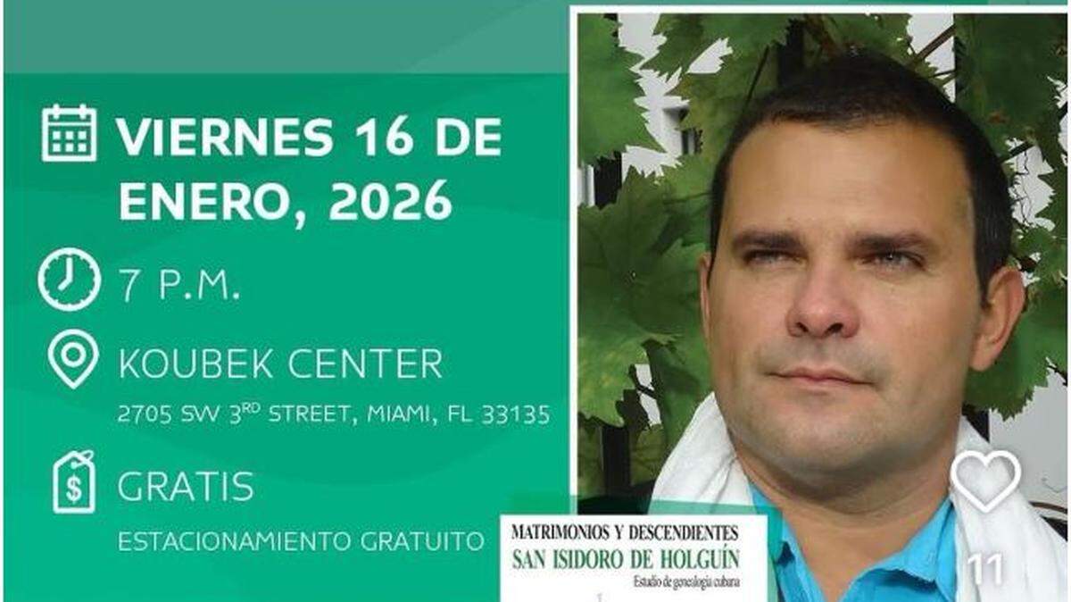 Presentación del libro “Matrimonios y descendientes en San Isidro de Holguín” de William Navarrete en el  Koubek Memorial Center.