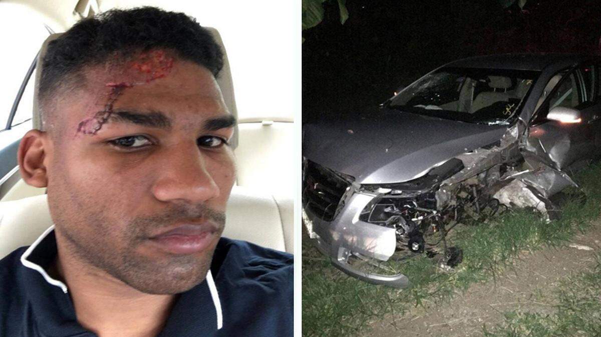  Yuriorkis Gamboa tras el accidente.