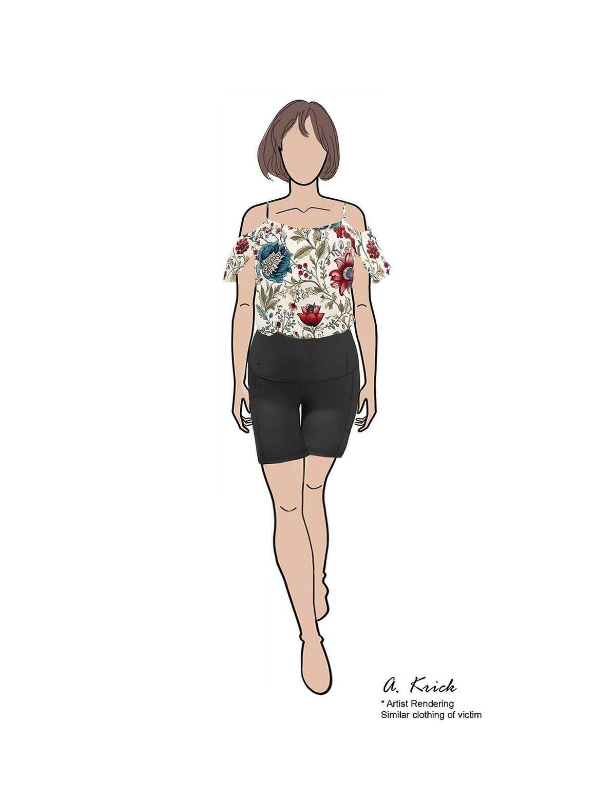 La mujer estaba vestida con una camisa de flores con la marca “Betzabe” de una empresa de Brasil&nbsp;y pantalones cortos negros, dijo el Departamento de Policía de Delray Beach.&nbsp;