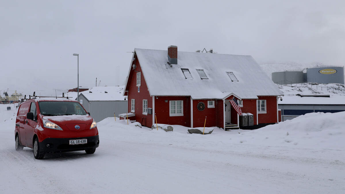 Vista del Consulado de Estados Unidos en Nuuk, Groenlandia, el lunes 24 de marzo de 2025. Una delegación de EEUU esta pautada para que visite el jueves este territorio autónomo de Dinamarca.