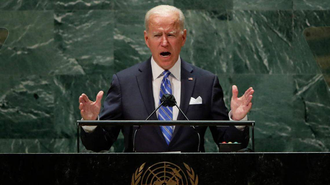 United States President Joe Biden speaks at the 76th session of the United Nations General Assembly on September 21, 2021 in New York..