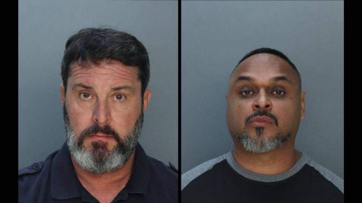 Acusan a dos ex bomberos de Miami-Dade, el teniente Rafael Fernández (a la izquierda) y el bombero Francisco Camero (a la derecha), de homicidio culposo después que el hijo de uno de ellos pereció en ejercicio de incendios fallido.