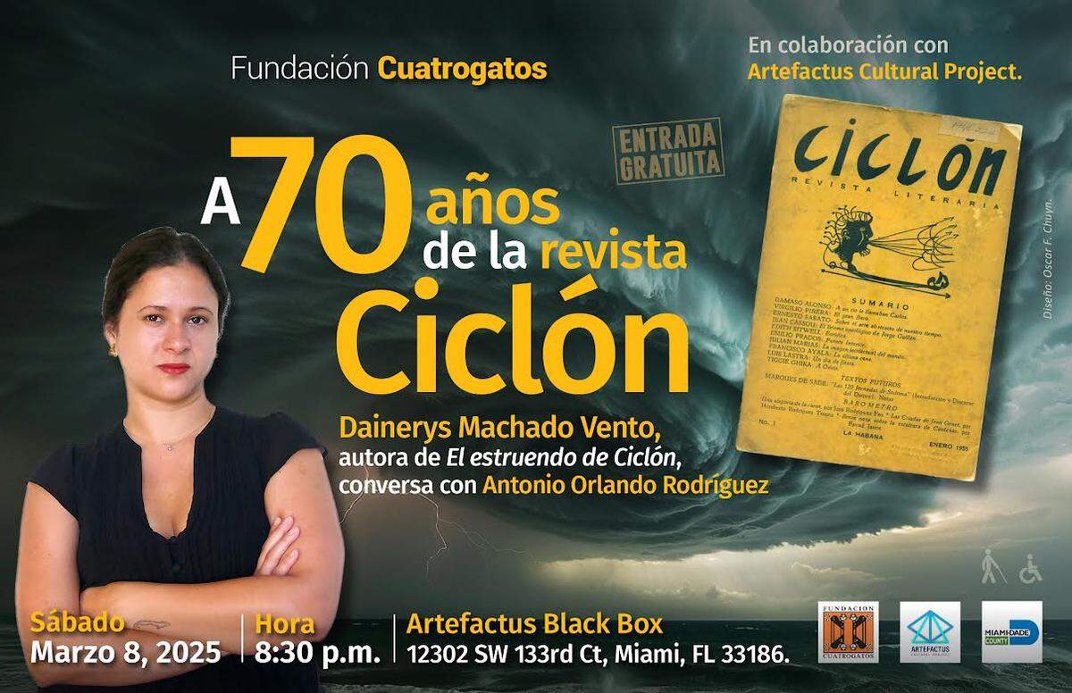 Artefactus Cultural Project y la Fundación Cuatrogatos conmemoran los 70 años de la aparición de la revista literaria cubana 'Ciclón' en Artefactus Cultural Center.