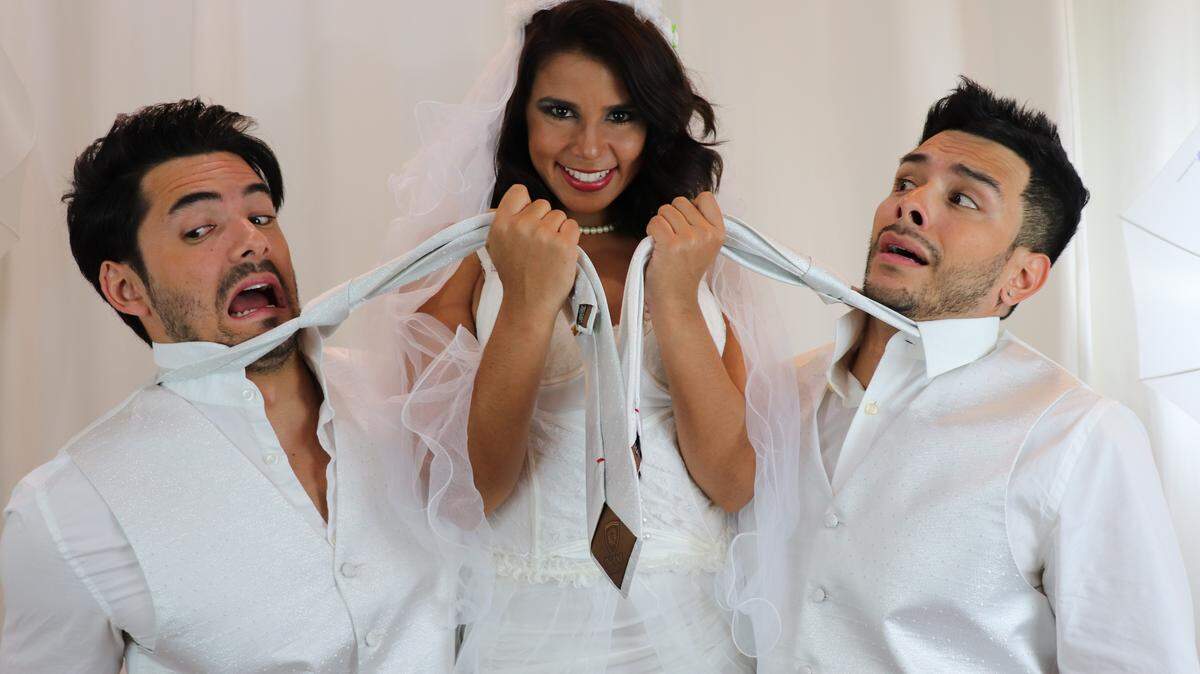 Elenco de ‘Bridezilla’ (desde la izq): Pipe Santa,Vanessa Tamayo y Jhonny Corredor.