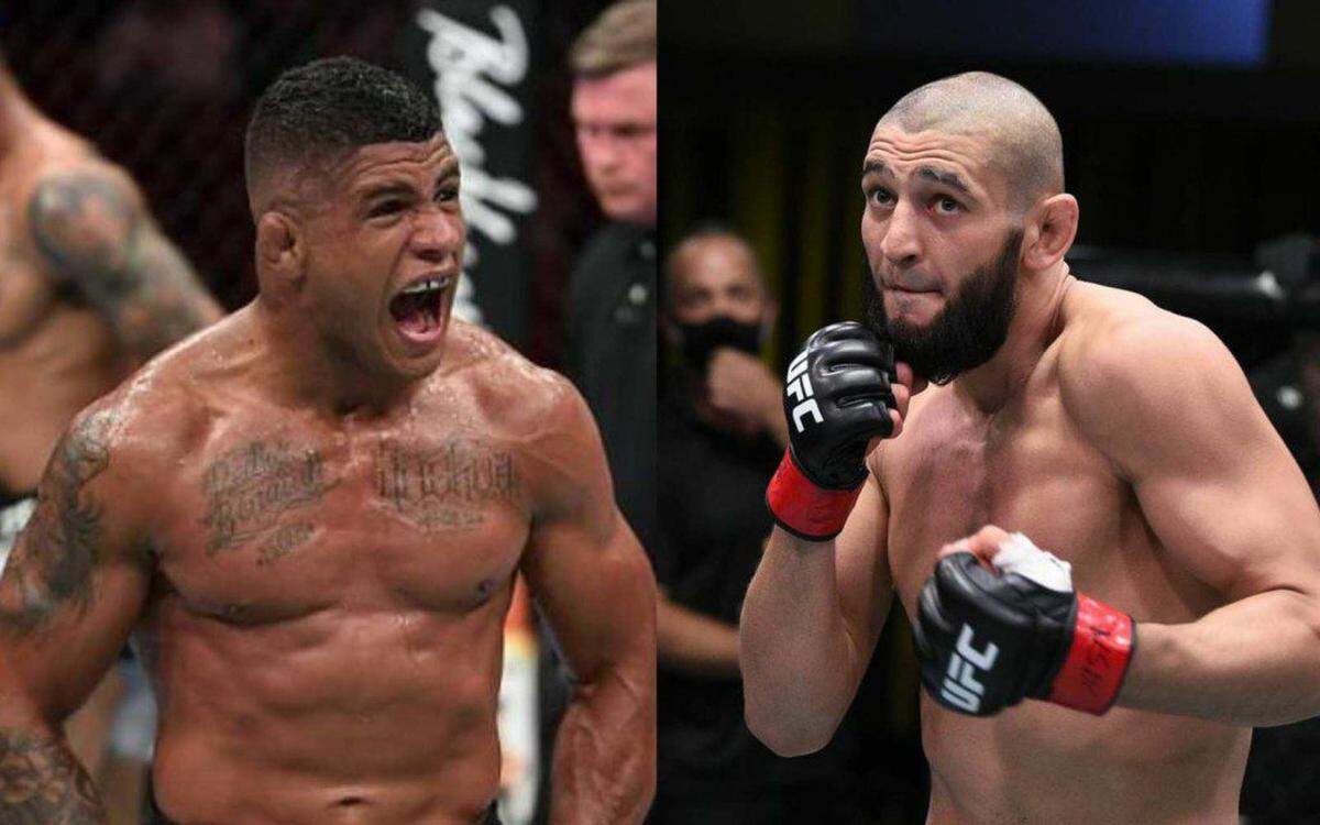 Gilbert Burns (izq.) midió riesgo y recompensa. Al final decidió que valía la pena enfrentar a Khamzat Chimaev.