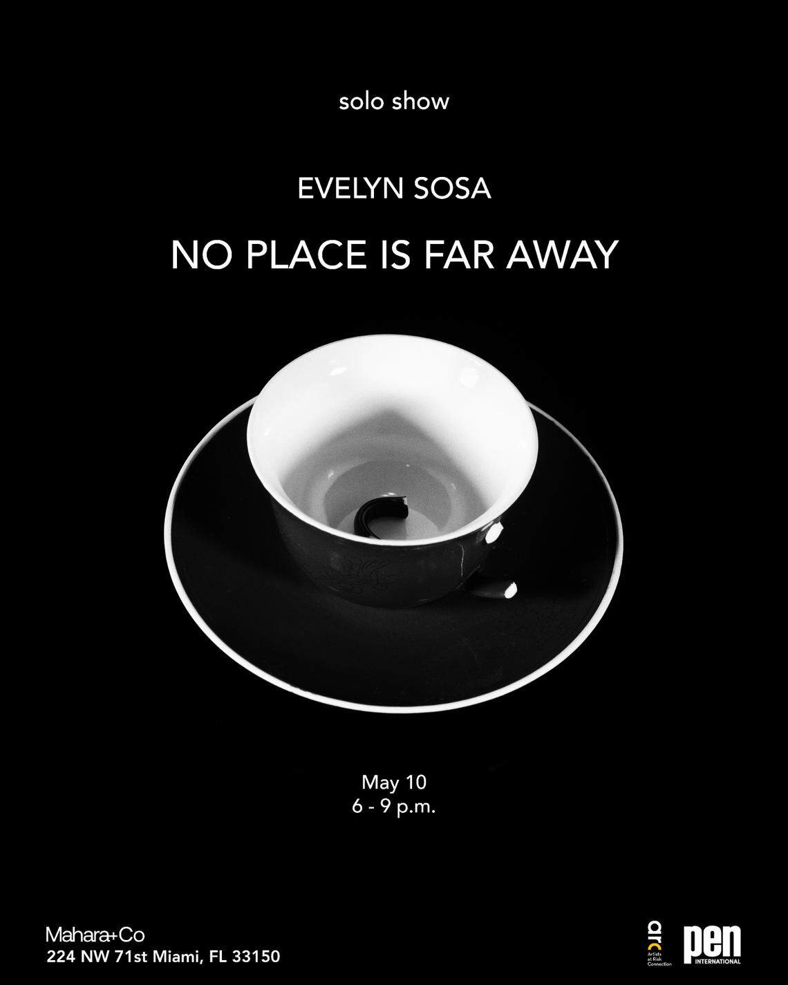 Invitación de la exposición “Ningún lugar está lejos”, diseñada por la propia artista.