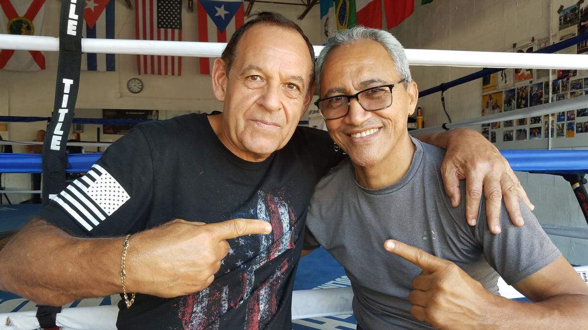 JORGE RUBIO (d) junto a otro gran entrenador cubano, Pedro Roque.