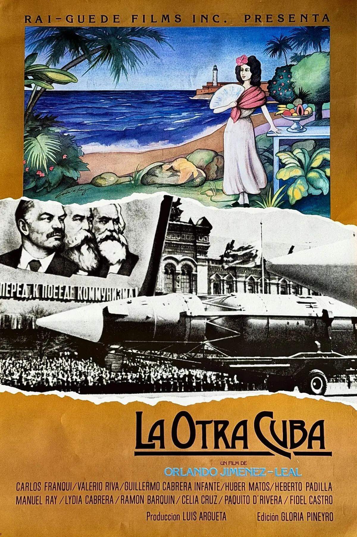 Cartel del documental ‘La otra Cuba’ (1983), dirigido por Orlando Jiménez Leal y con entrevistas a leyendas de la cultura cubana fuera de la isla como Lydia Cabrera, Enrique Labrador Ruiz, Guillermo Cabrera Infante y Carlos Franqui.