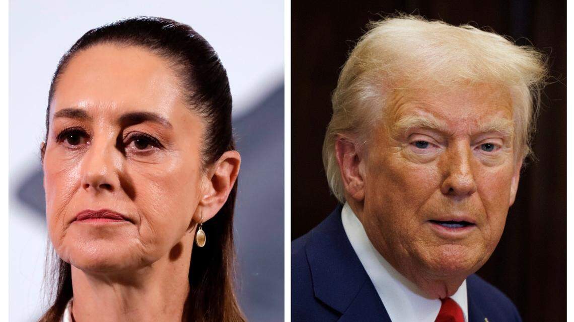 The president of Mexico, Claudia Sheinbaum, and U.S. President Donald Trump.