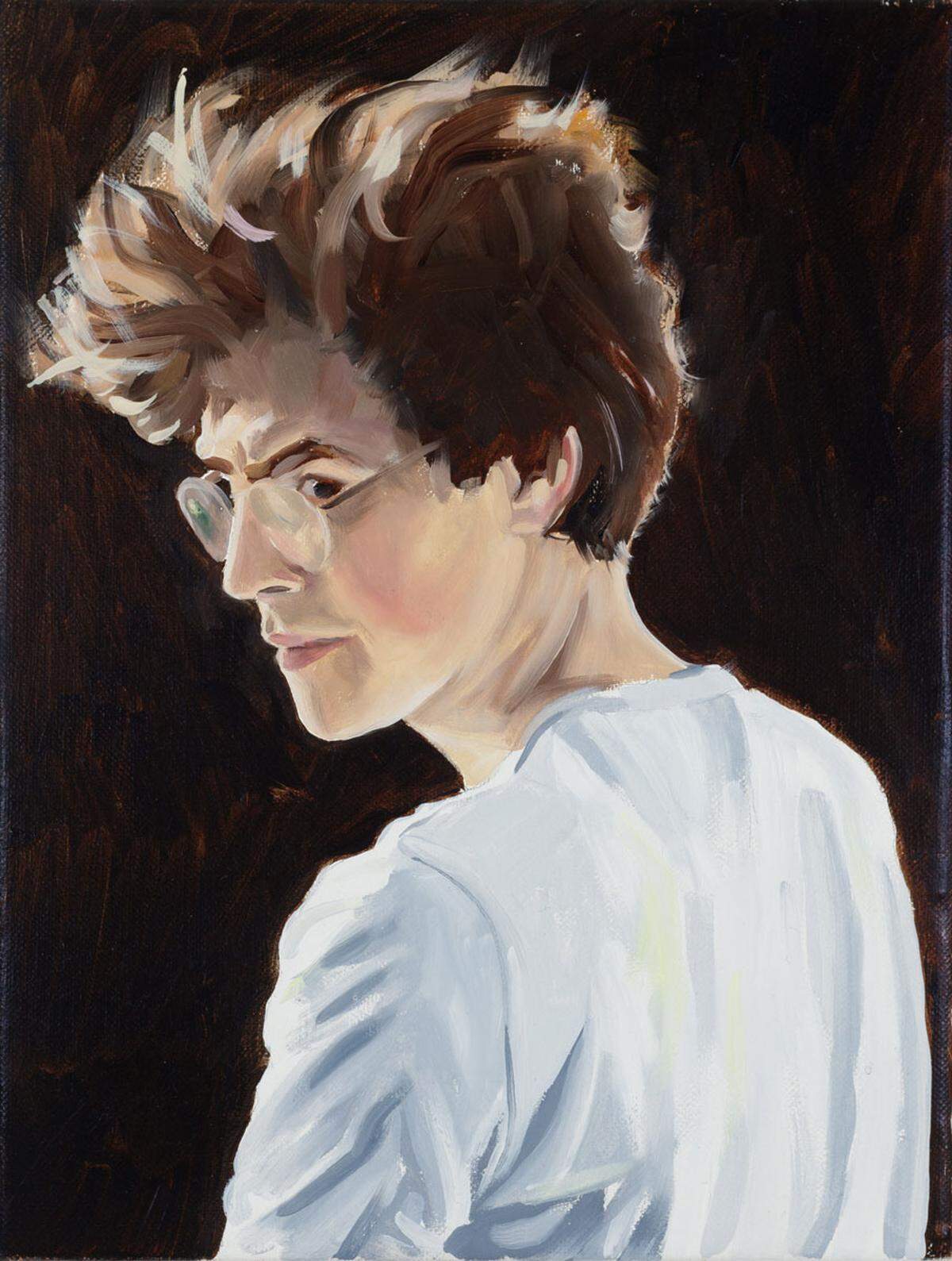 ‘Portrait of Alastair Davey’, 2020, óleo sobre lienzo, de Pail Gervais en el Boca Raton Museum of Art.