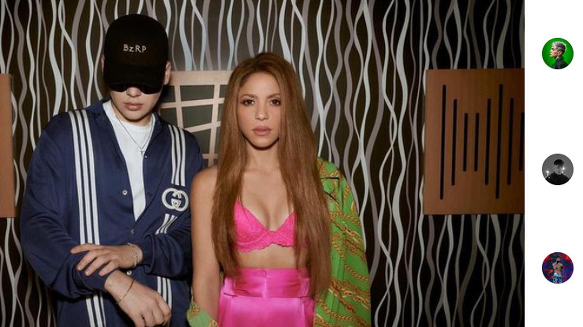 La colombiana Shakira y el productor argentino Bizarrap.