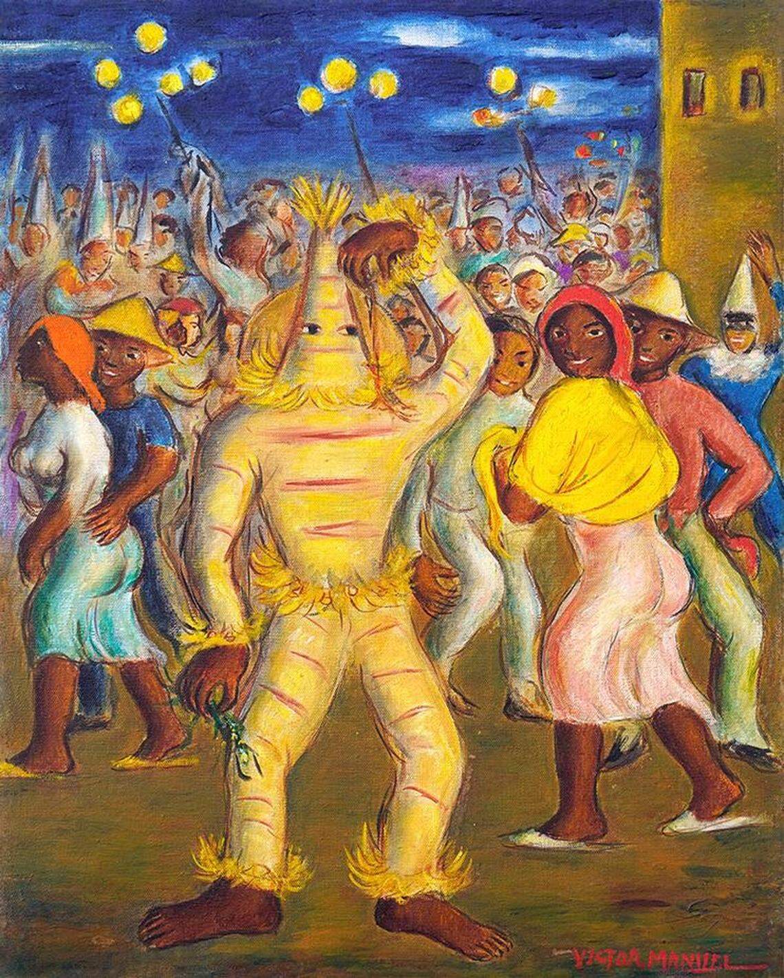 “Carnaval” (Carnival), ca. 1940, de Víctor Manuel García, óleo sobre lienzo, 24 x 19 pulgadas.